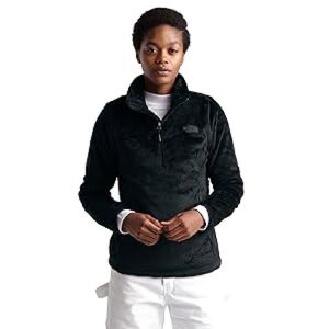 The North Face Women's Osito 1/4 Zip Pullover, TNF Black, L